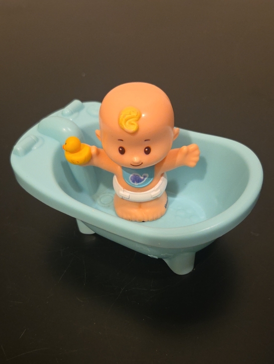 Fisher-Price Other - Little People Wash And Go - Bathtub & Baby Holding Rubber Duck